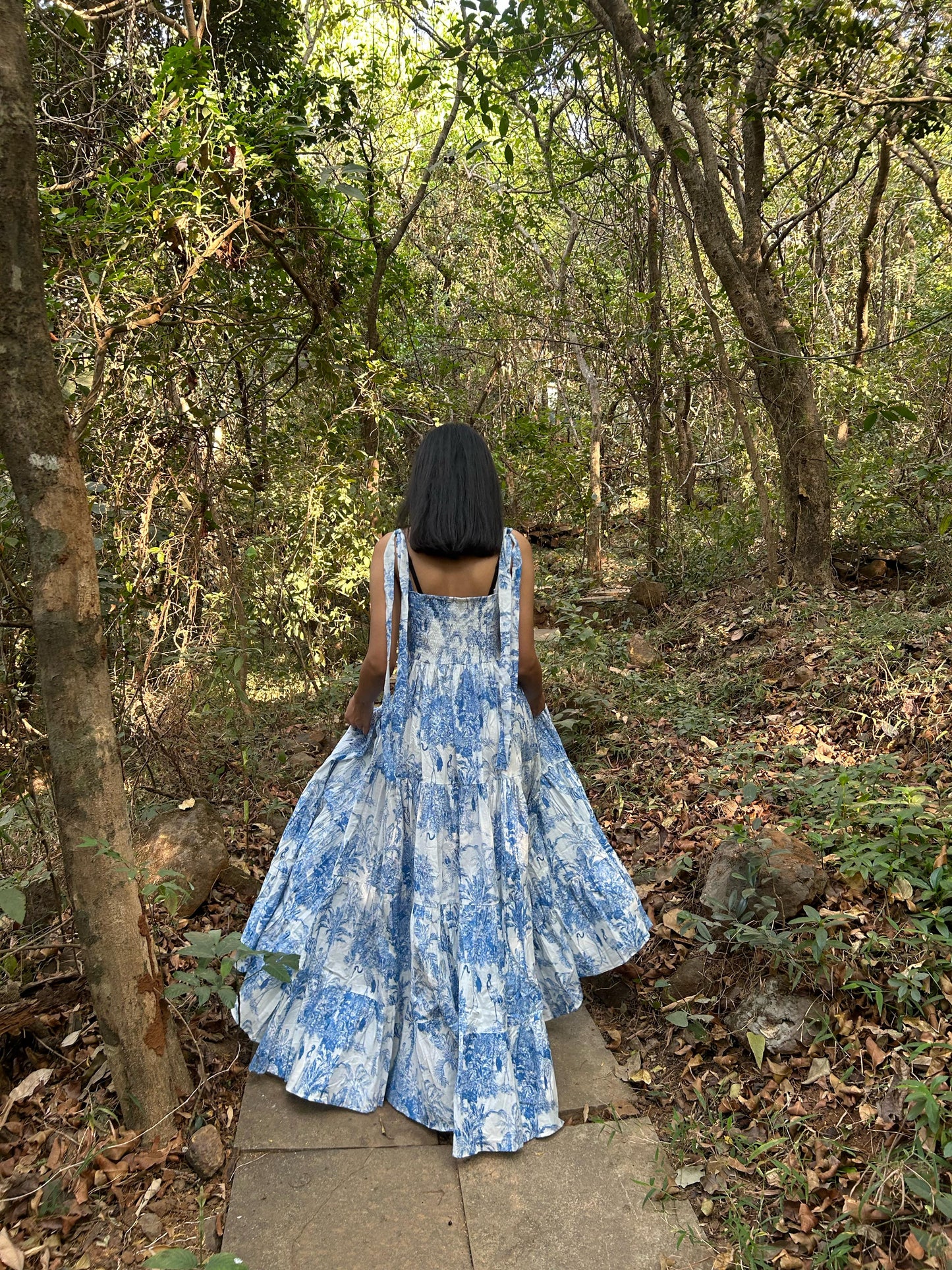 Amalfi Blue Tiered Dress