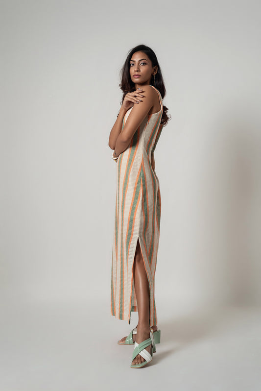 Napa Stripes Slit Dress