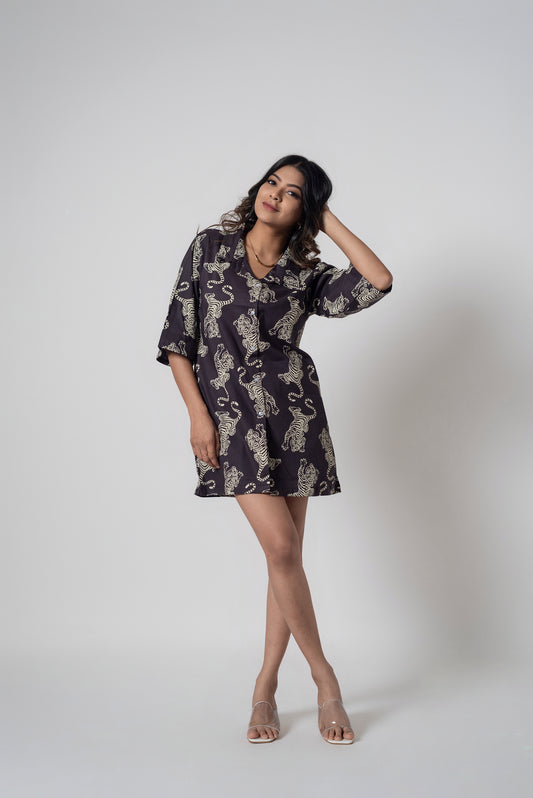 The Big Cat Tiger print Shirt Dress