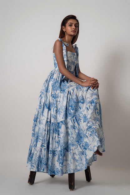 Amalfi Blue Tiered Dress