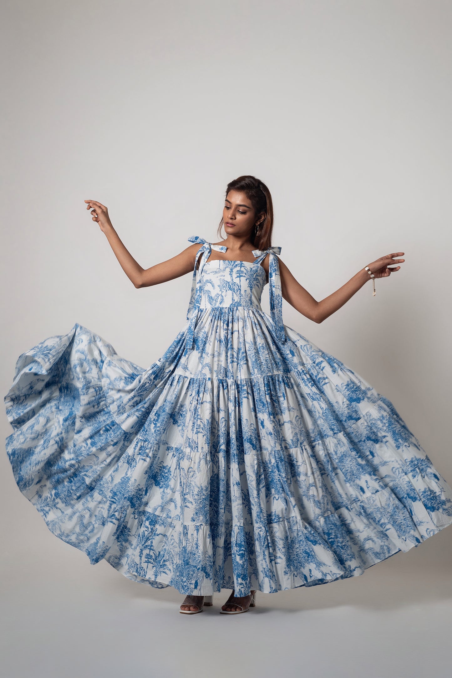 Amalfi Blue Tiered Dress