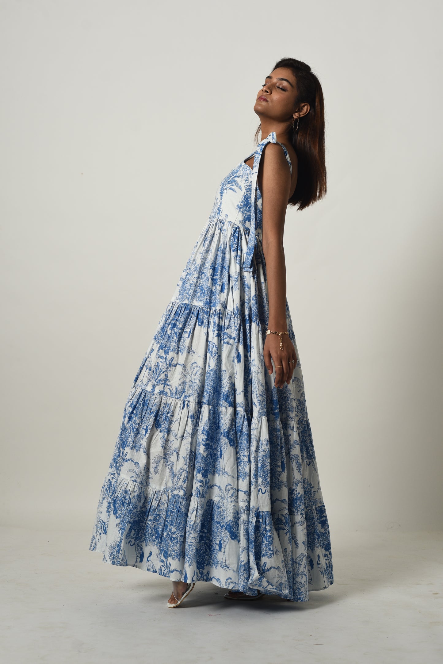 Amalfi Blue Tiered Dress