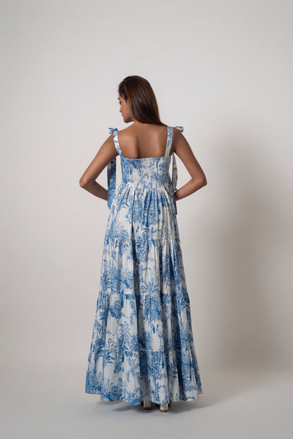 Amalfi Blue Tiered Dress