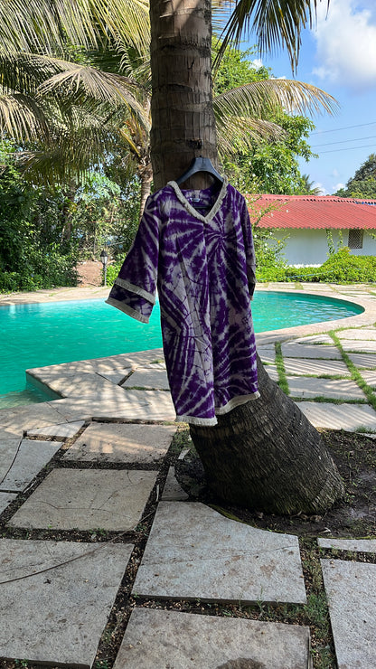 Boho Purple Tie-Dye Dress